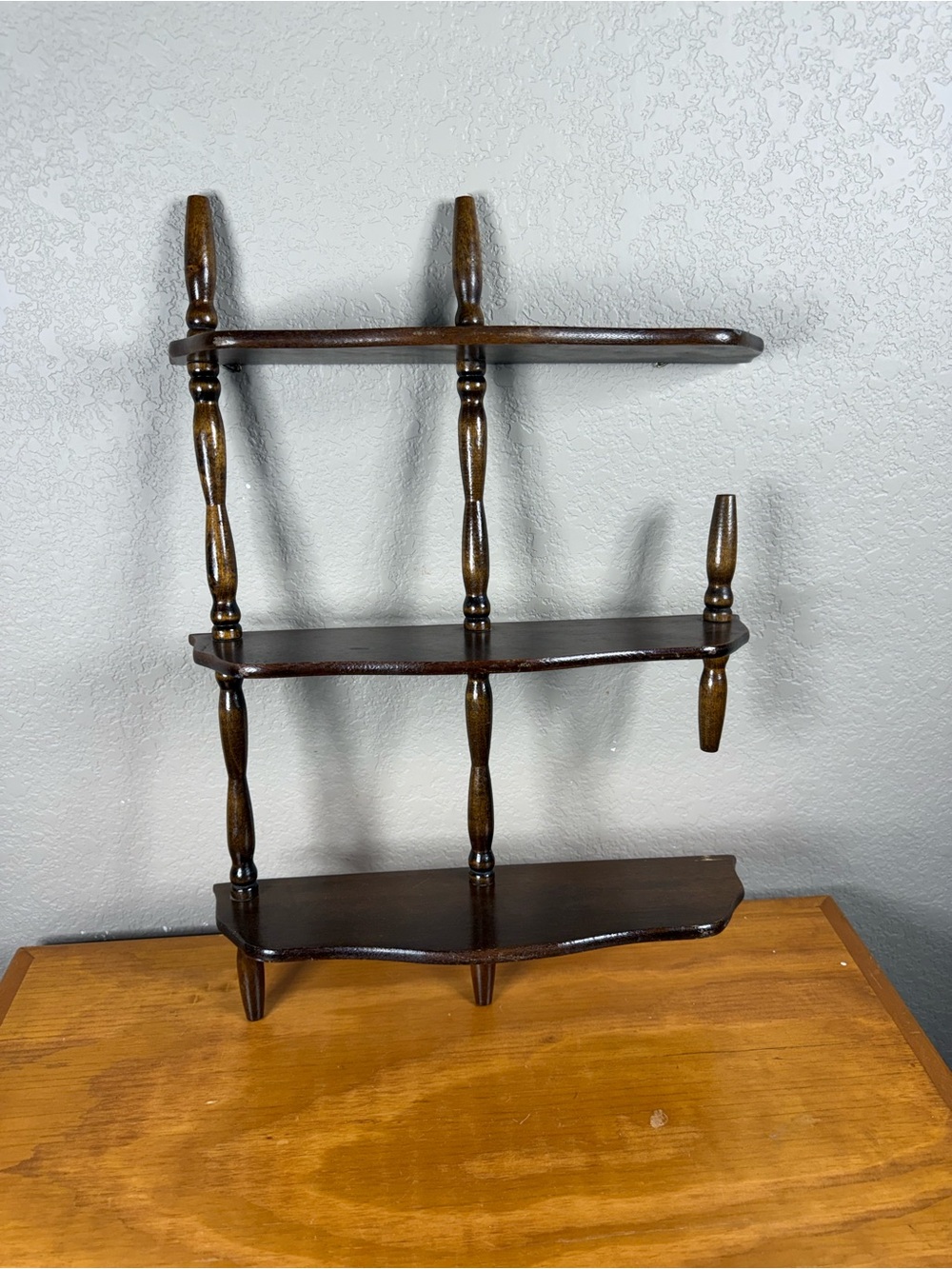 MCM Dark Brown Wooden Wall Shelf
